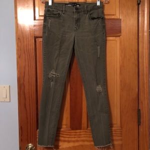 Express Green Ripped Jeans